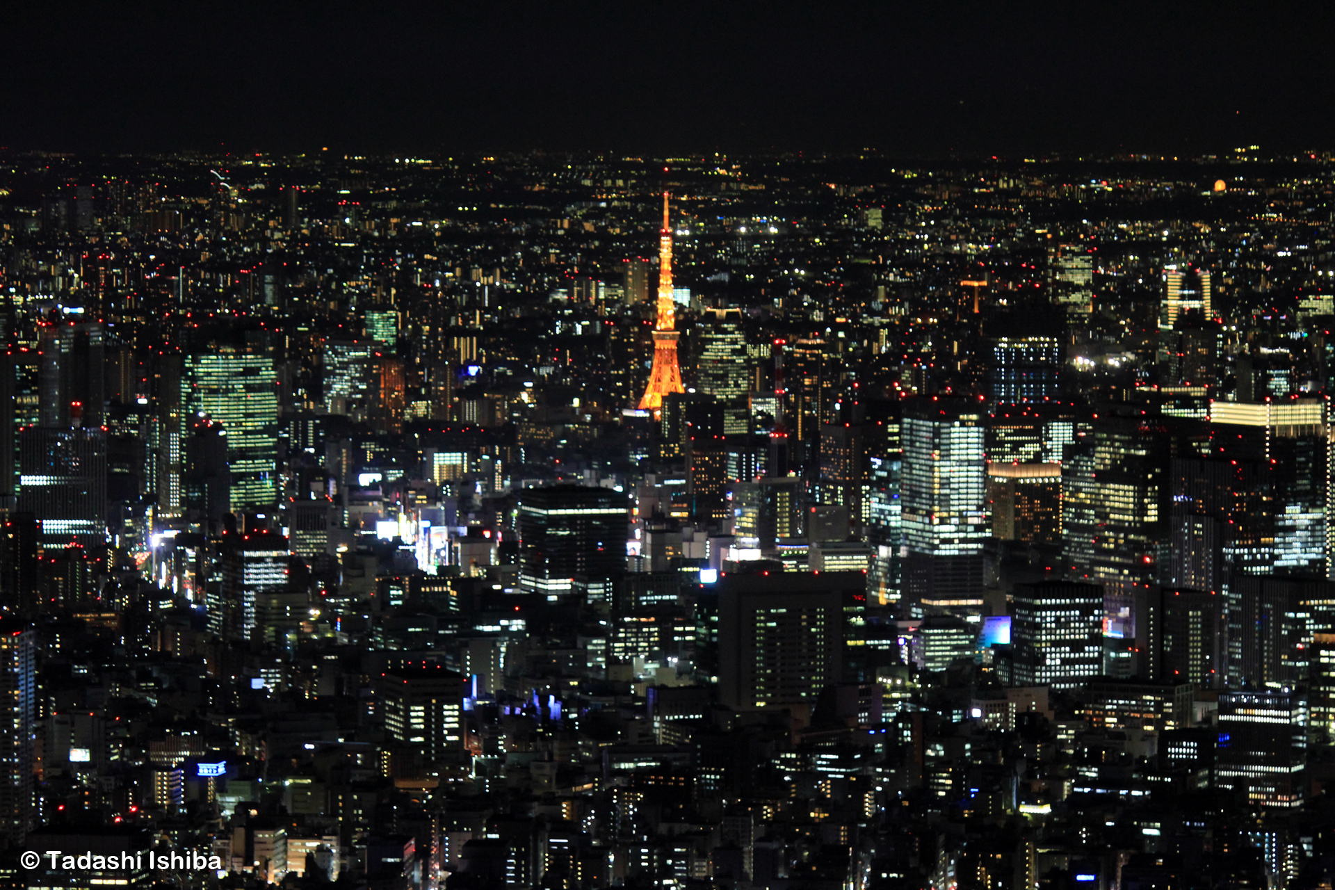 地平線の下の東京タワー