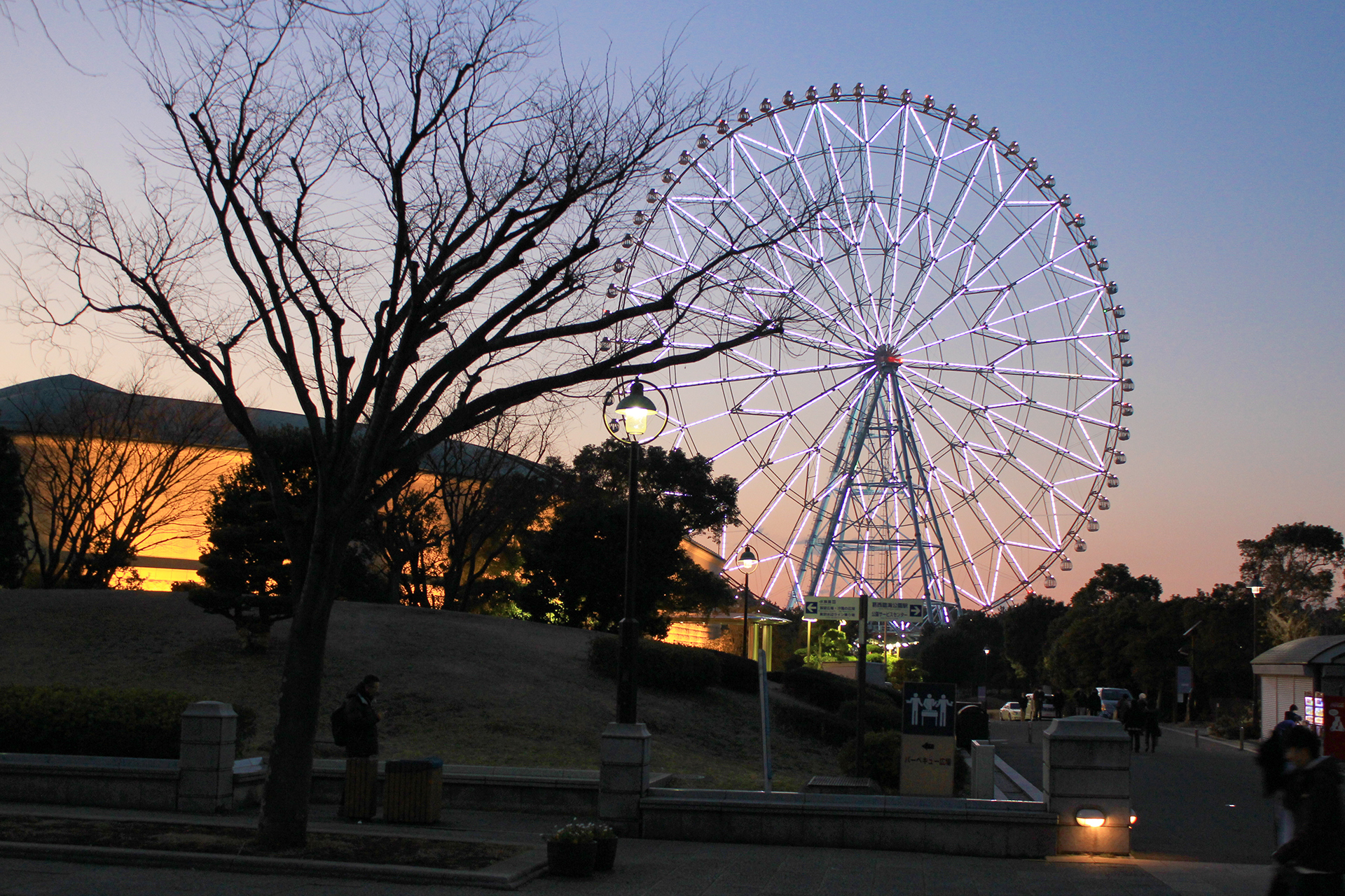 夕暮れの大観覧車