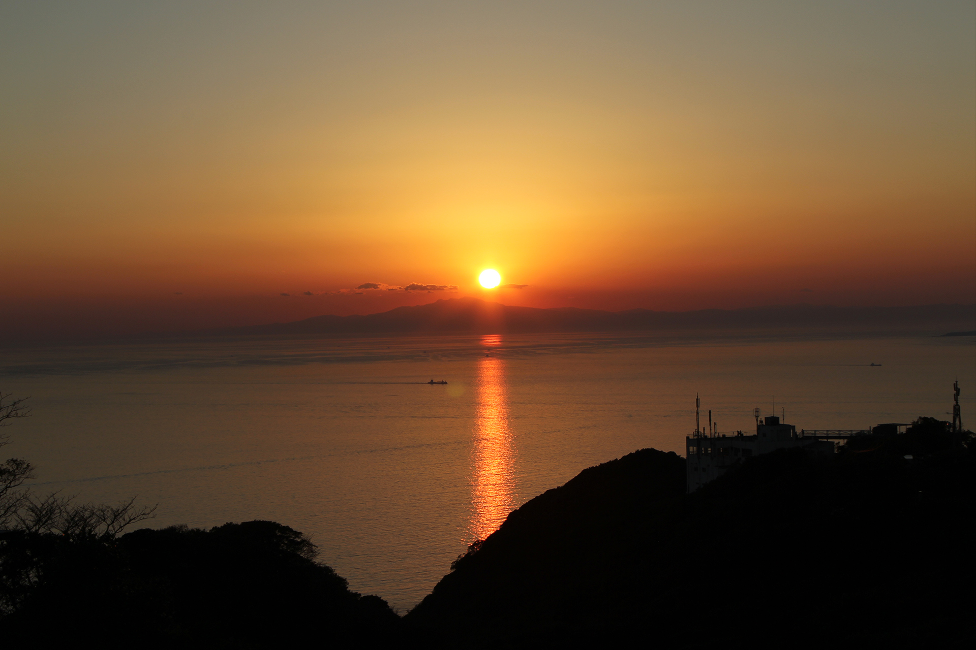 鋸山山頂からの夕日